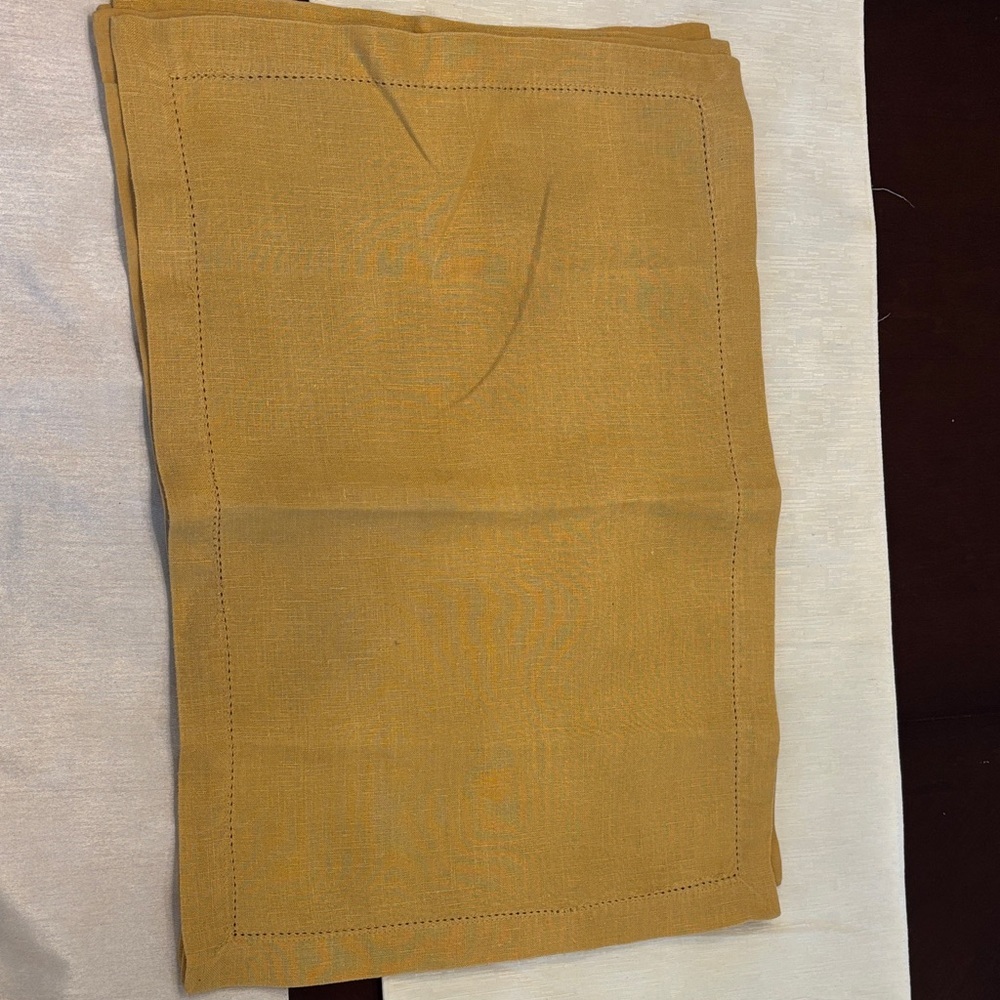 4‎ linen Mustard Yellow placemats